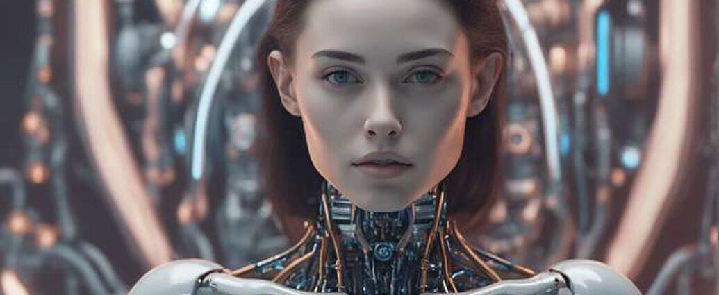 Gynoid Human And Machine Robot Portrait In Video Editing Studio Perfect Composition Doing Video Edit 347075333