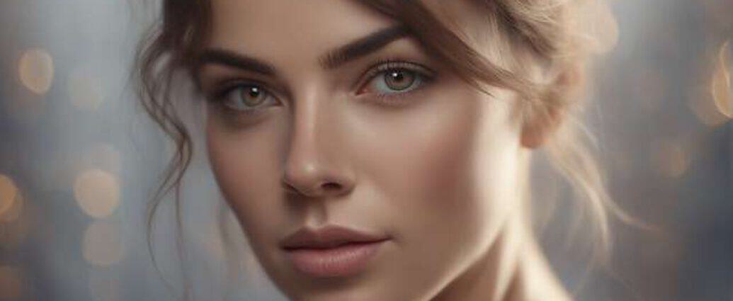 Realistic Closeup From The Waist Up Model Portrait Of Caucasian Woman With Brown Eyes And Grey N4k (17)