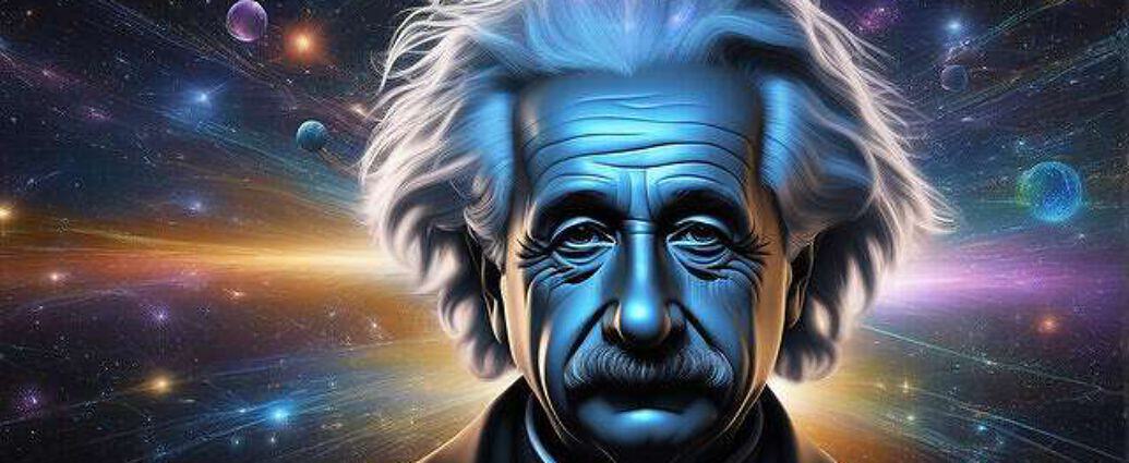 A Face Of Albert Einstein In A World Of Cosmos And Quantum Physics Everywhere You See Atoms And C