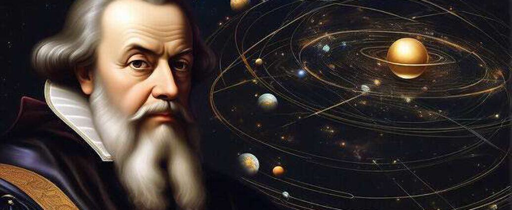 A Face Of Galileo Galilei In A World Of Cosmos And Quantum Physics Everywhere You See Atoms And C