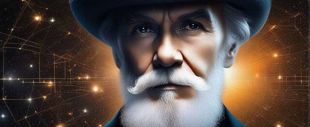 A Face Of Leo Tolstoi In A World Of Cosmos And Quantum Physics Everywhere You See Atoms And Conduc