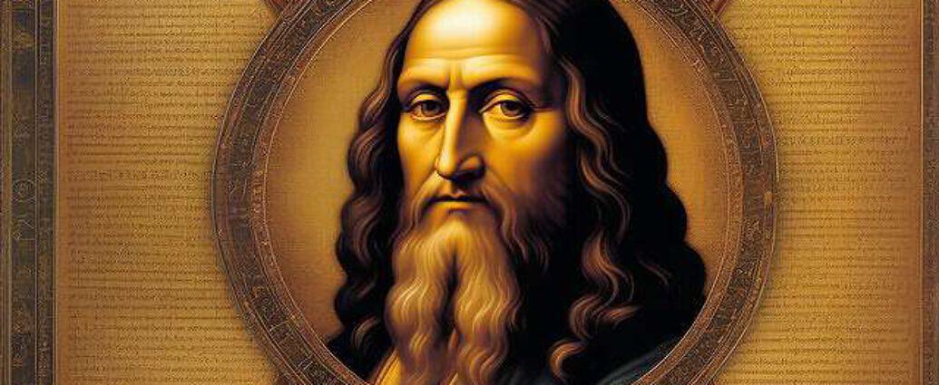 A Face Of Leonardo Da Vinci In A World Of Cosmos And Quantum Physics Everywhere You See Atoms And