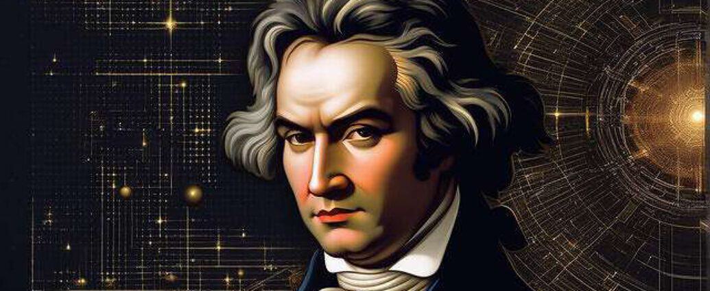 A Face Of Ludwig Van Beethoven In A World Of Cosmos And Quantum Physics Everywhere You See Atoms 