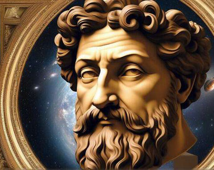 A Face Of Michelangelo In A World Of Cosmos And Quantum Physics Everywhere You See Atoms And Condu
