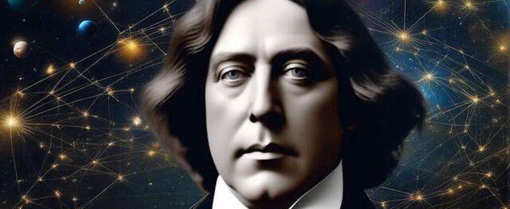 A Face Of Oscar Wilde In A World Of Cosmos And Quantum Physics Everywhere You See Atoms And Conduc