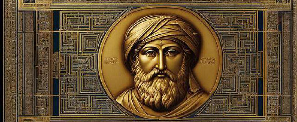 A Face Of Pythagoras Of Samos In A World Of Cosmos And Quantum Physics Everywhere You See Atoms A