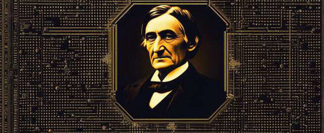 A Face Of Ralph Waldo Emerson In A World Of Cosmos And Quantum Physics Everywhere You See Atoms A