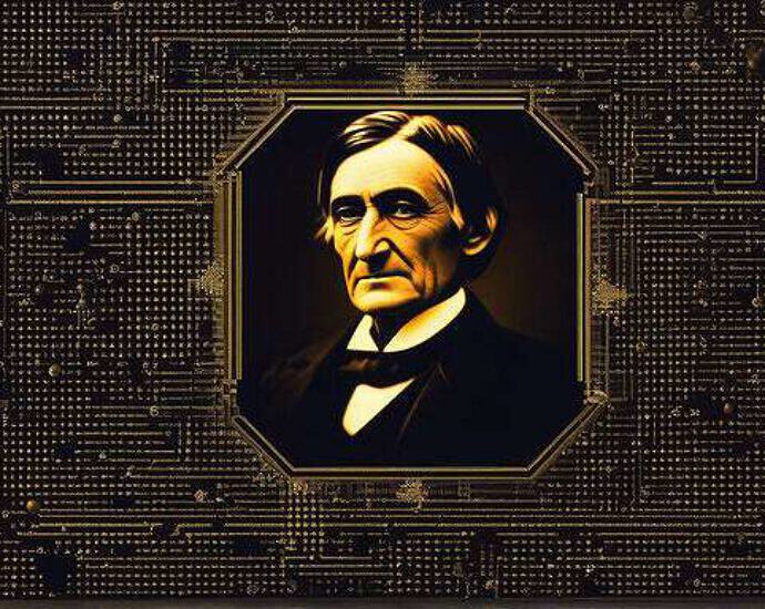 A Face Of Ralph Waldo Emerson In A World Of Cosmos And Quantum Physics Everywhere You See Atoms A