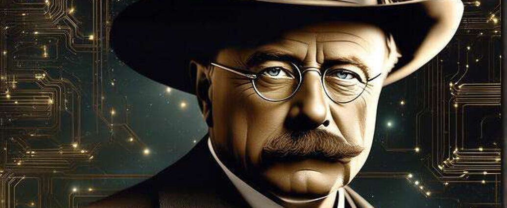 A Face Of Theodore Roosevelt Junior A World Of Cosmos And Quantum Physics Everywhere You See Atoms