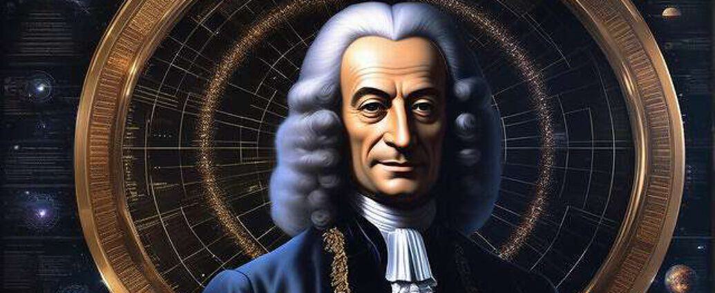 A Face Of Voltaire In A World Of Cosmos And Quantum Physics Everywhere You See Atoms And Conductor