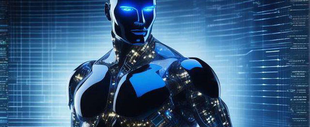 High Resolution Photo Of A Transparent Porcelain Android Man With Glowing Backlit Panels Closeup On (1)