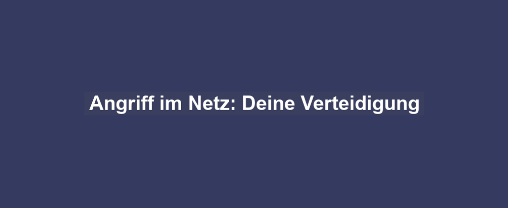 Angriff im Netz: Deine Verteidigung