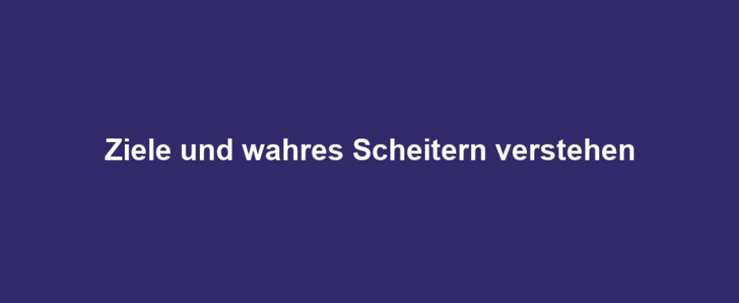 Ziele und wahres Scheitern verstehen