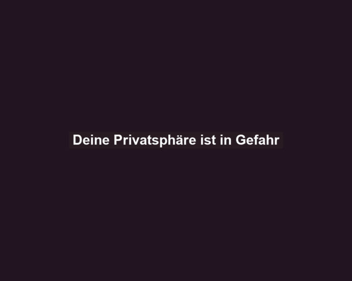 Deine Privatsphäre ist in Gefahr