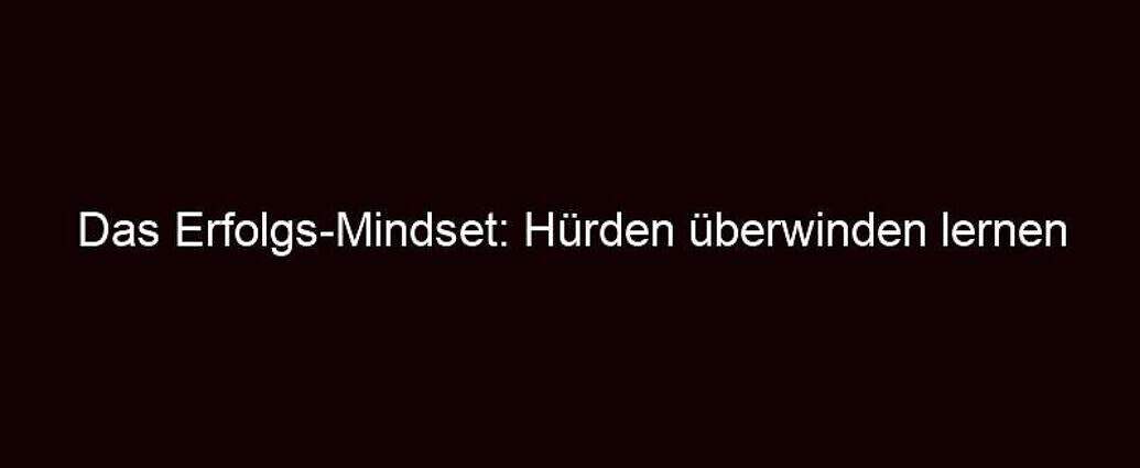 Das Erfolgs Mindset: Hürden überwinden Lernen