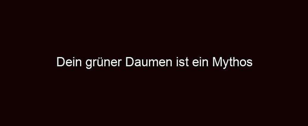 Dein Grüner Daumen Ist Ein Mythos