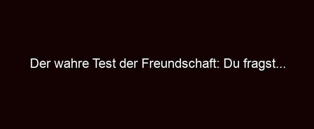 Der Wahre Test Der Freundschaft: Du Fragst...