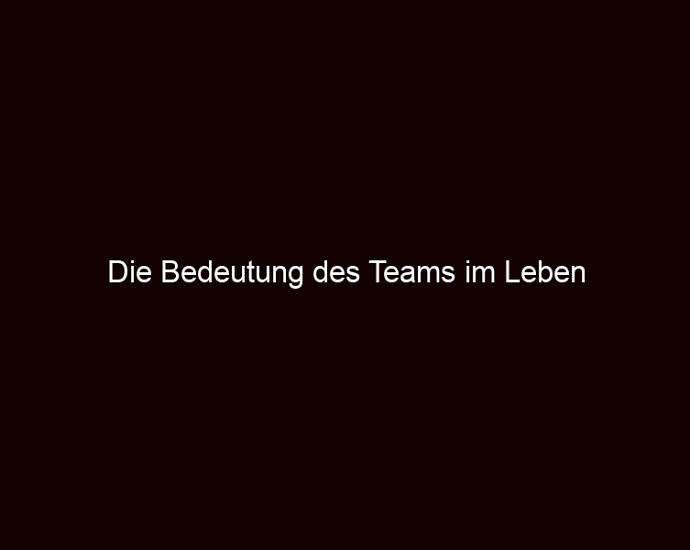 Die Bedeutung Des Teams Im Leben