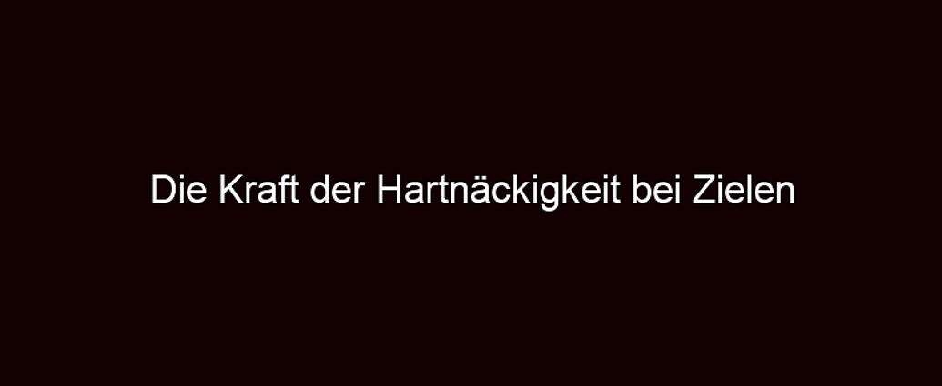 Die Kraft Der Hartnäckigkeit Bei Zielen