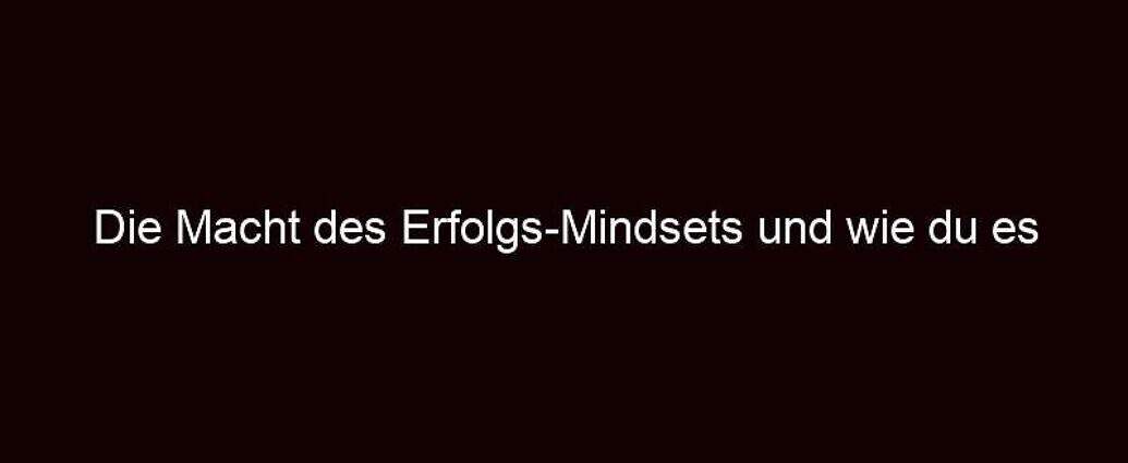 Die Macht Des Erfolgs Mindsets Und Wie Du Es Aufbauen Kannst