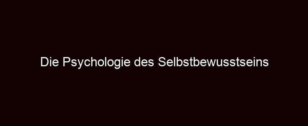 Die Psychologie Des Selbstbewusstseins