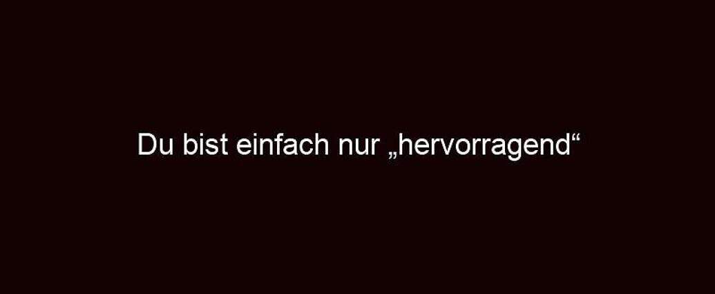 Du Bist Einfach Nur „hervorragend“