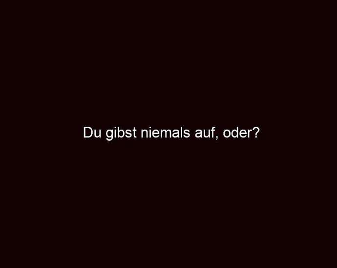 Du Gibst Niemals Auf, Oder?