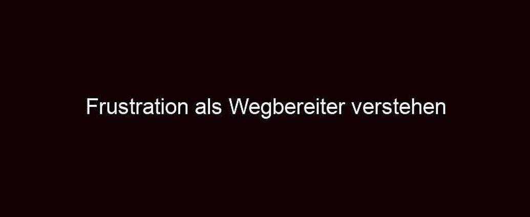 Frustration Als Wegbereiter Verstehen