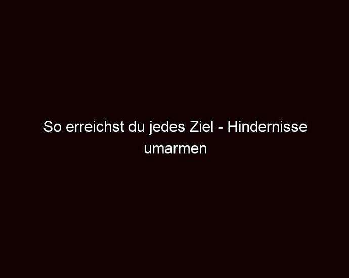 So Erreichst Du Jedes Ziel Hindernisse Umarmen