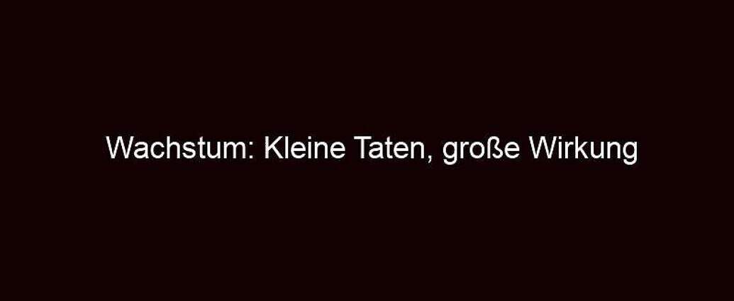 Wachstum: Kleine Taten, Große Wirkung