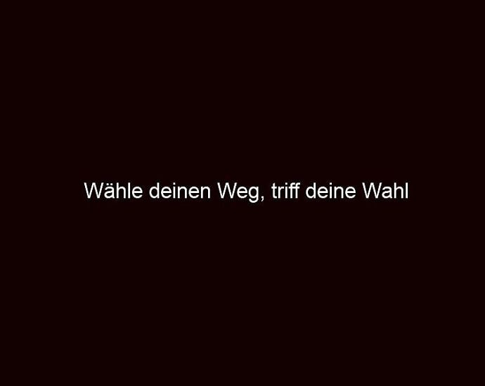 Wähle Deinen Weg, Triff Deine Wahl