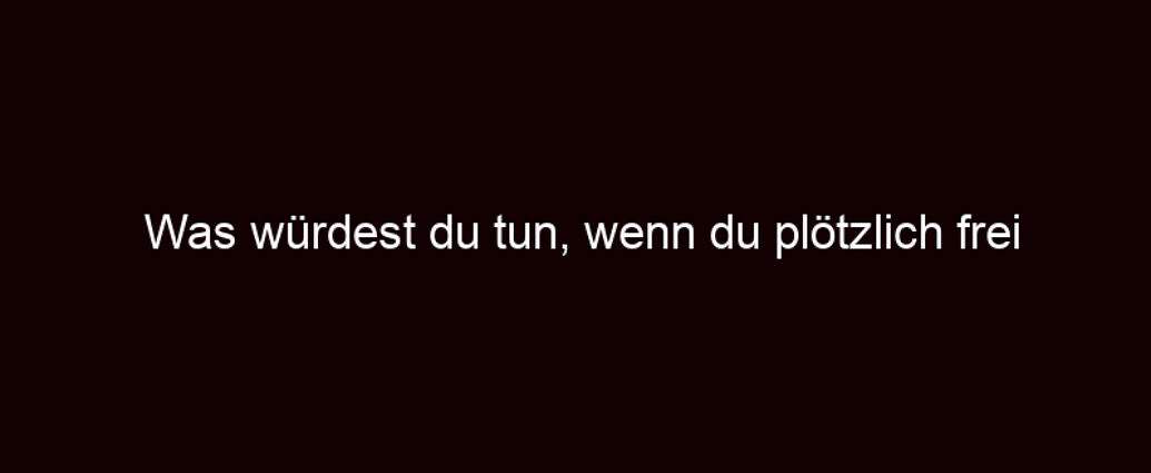 Was Würdest Du Tun, Wenn Du Plötzlich Frei Wärst?