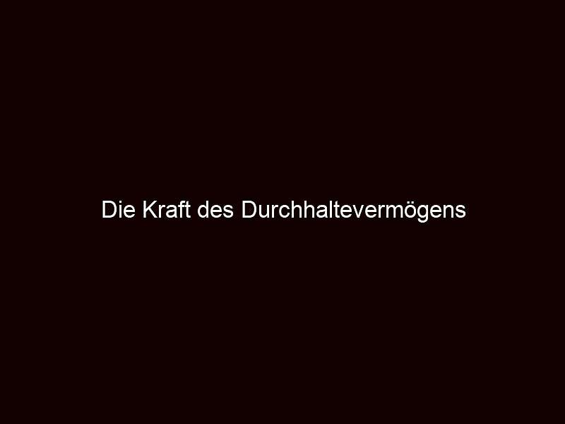 Die Kraft des Durchhaltevermögens