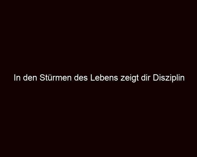In den Stürmen des Lebens zeigt dir Disziplin den Weg