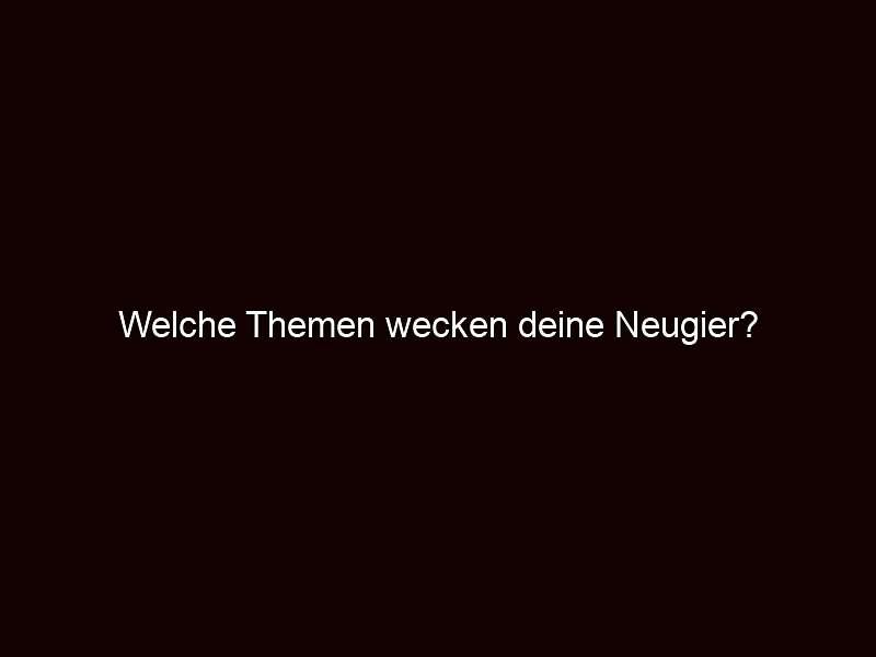 Welche Themen wecken deine Neugier?