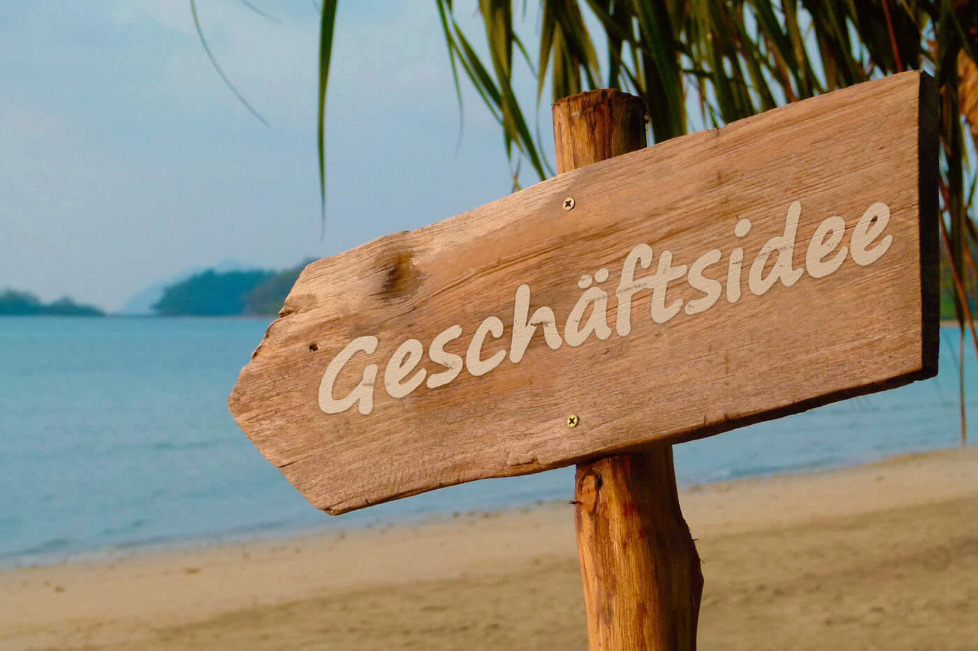 Schild mit der Aufschrift: Geschäftsidee.
