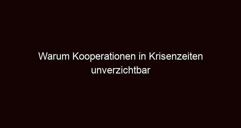 Warum kooperationen in krisenzeiten unverzichtbar sind