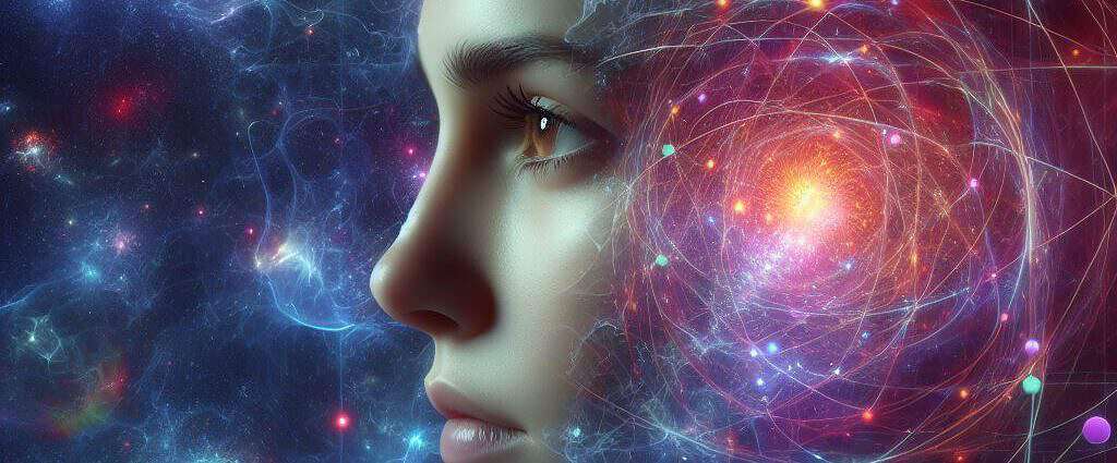 Ein bild des universum mit einer person im vordergrund