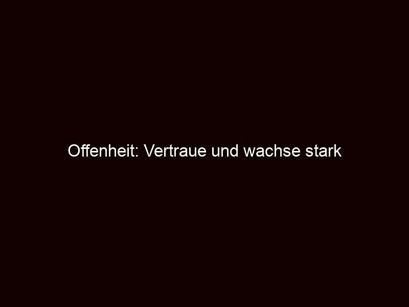 Offenheit: Vertraue und wachse stark