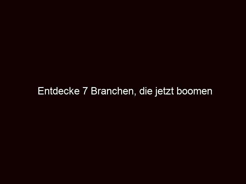 Entdecke 7 Branchen, die jetzt boomen