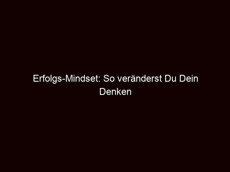 Erfolgs Mindset: So veränderst Du Dein Denken