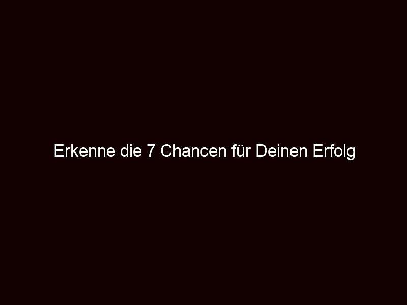 Erkenne die 7 Chancen für Deinen Erfolg