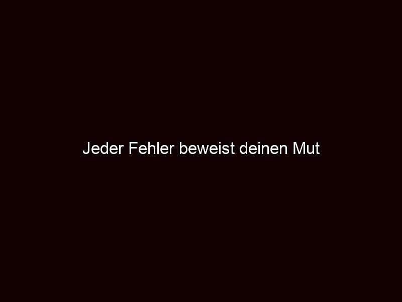 Jeder Fehler beweist deinen Mut