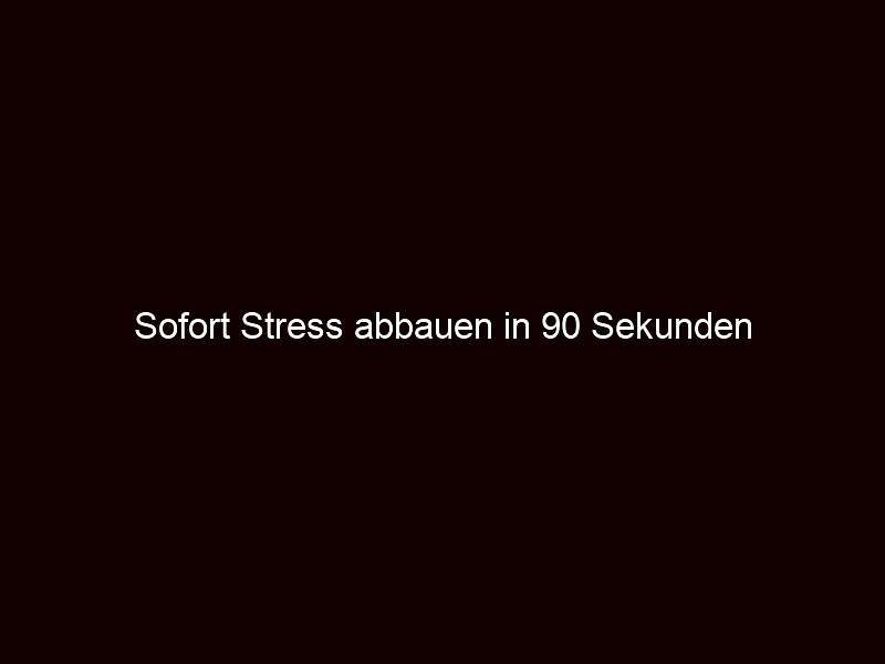 Sofort Stress abbauen in 90 Sekunden