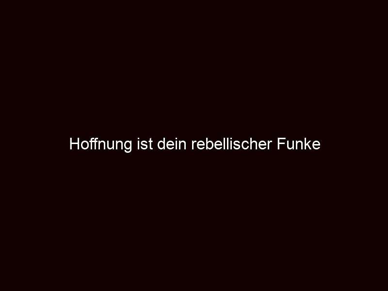 Hoffnung ist dein rebellischer Funke