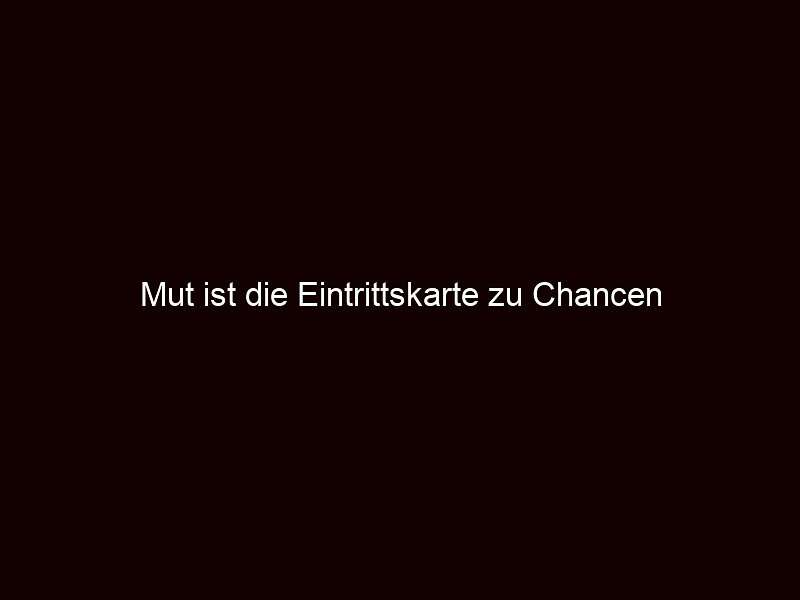 Mut ist die eintrittskarte zu chancen