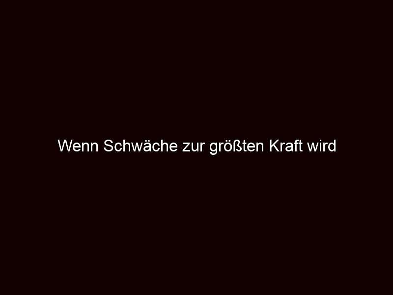 Wenn schwäche zur größten kraft wird