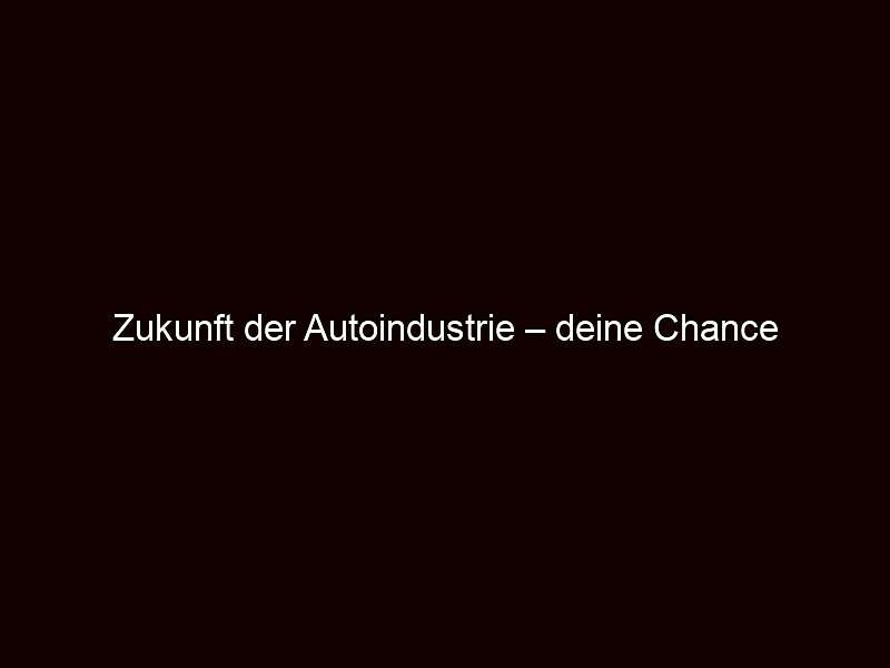 Zukunft der Autoindustrie – deine Chance