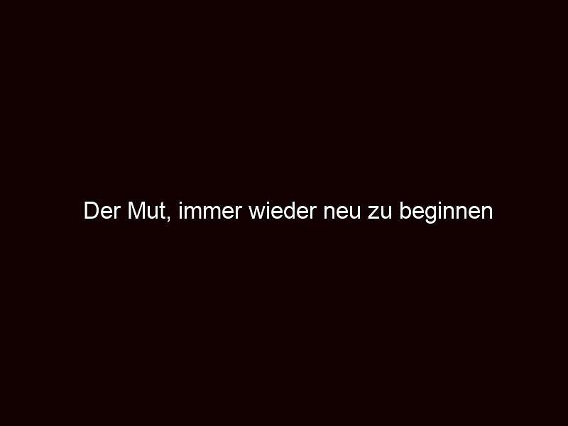 Der Mut, immer wieder neu zu beginnen