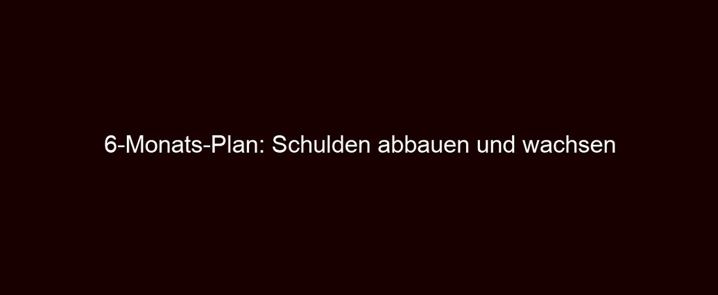 6 Monats Plan: Schulden abbauen und wachsen